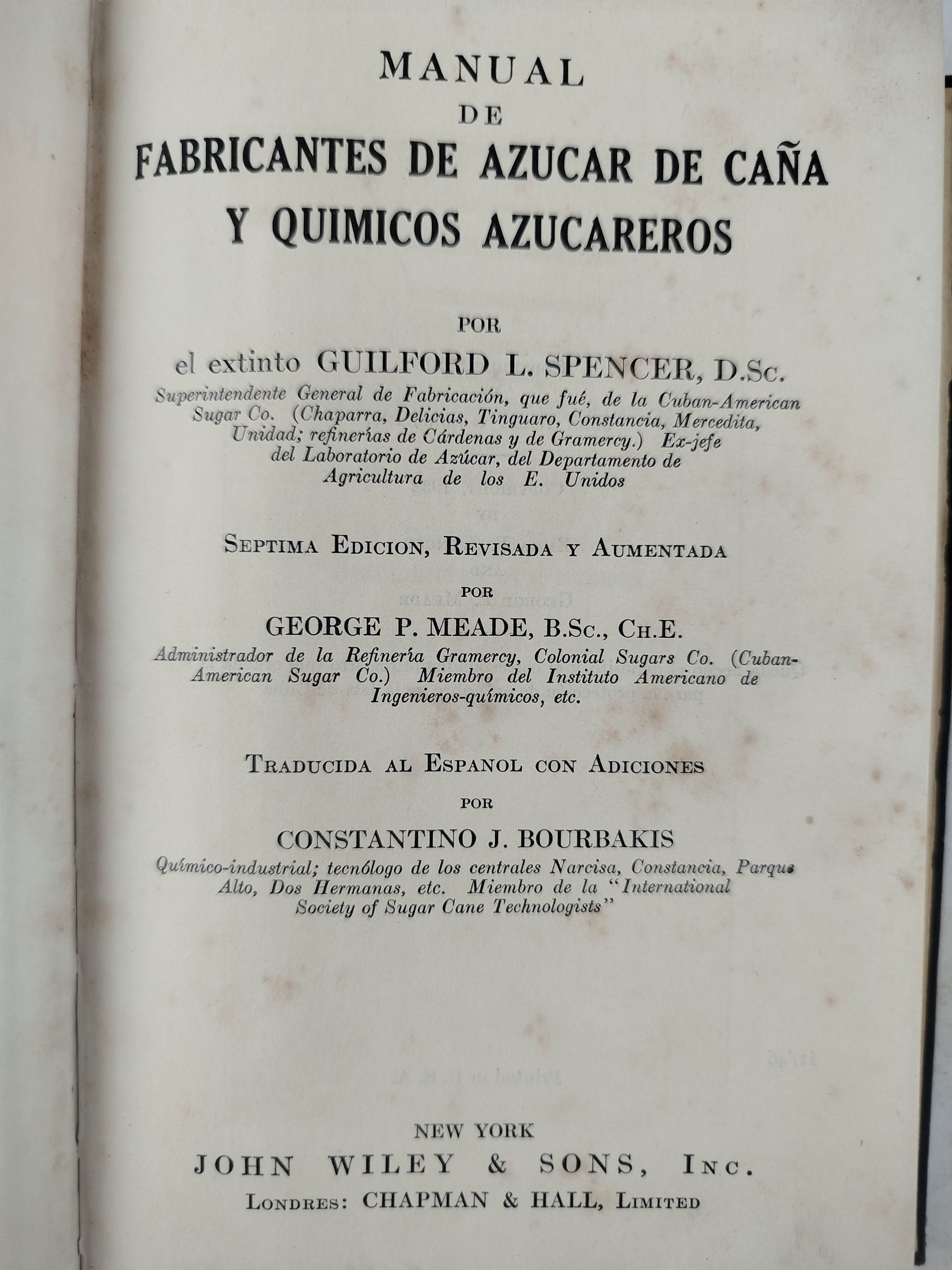 Manual de fabricantes de azucar de caña y quimicos azucareros by Guilford L. Spencer