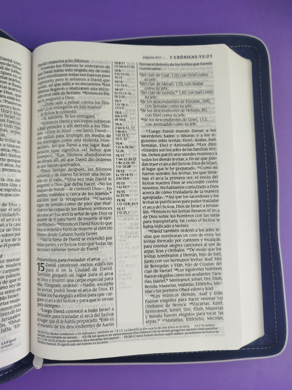 Biblia ntv letra grande sentipiel azul edición ziper con referencias by Nueva Traducción Viviente