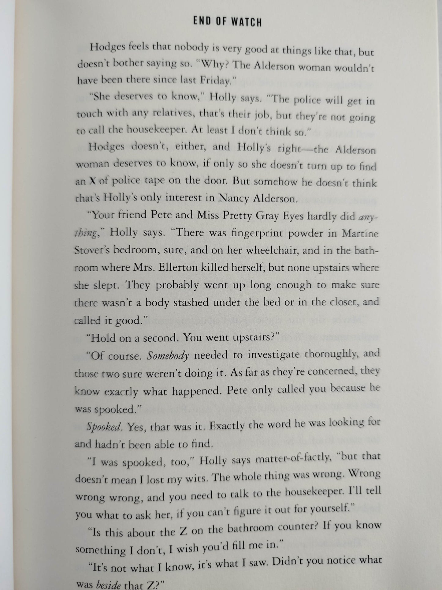 End of watch by Stephen King