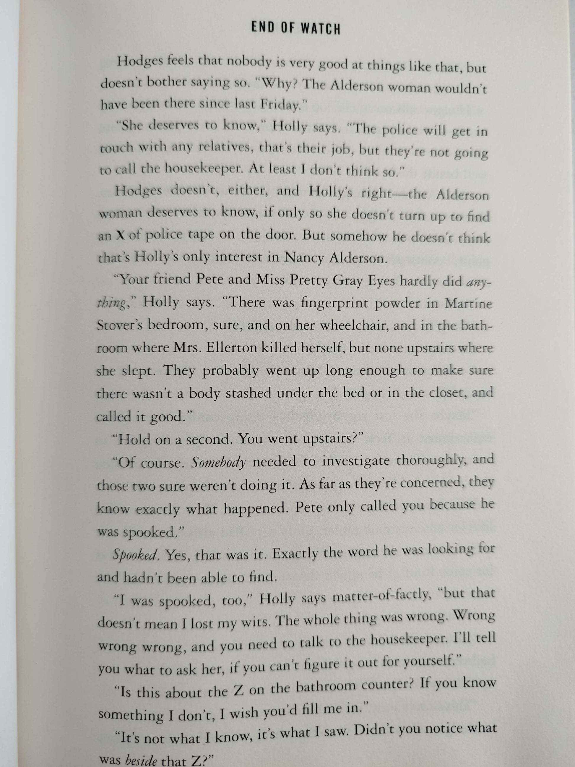 End of watch by Stephen King