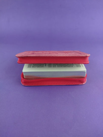 Biblia mini fucsia canto plateado con cierre