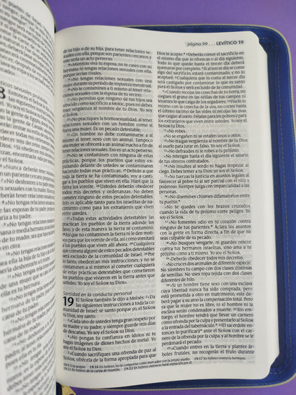 Biblia edición zíper sentipiel azul oscuro girasol