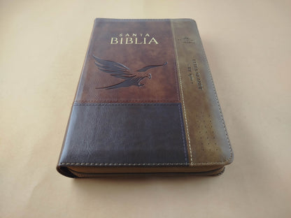 Biblia rvr 1960 tritono miel- cafe- café oscuro letra grande con cierre e índice by Reina Valera 1960