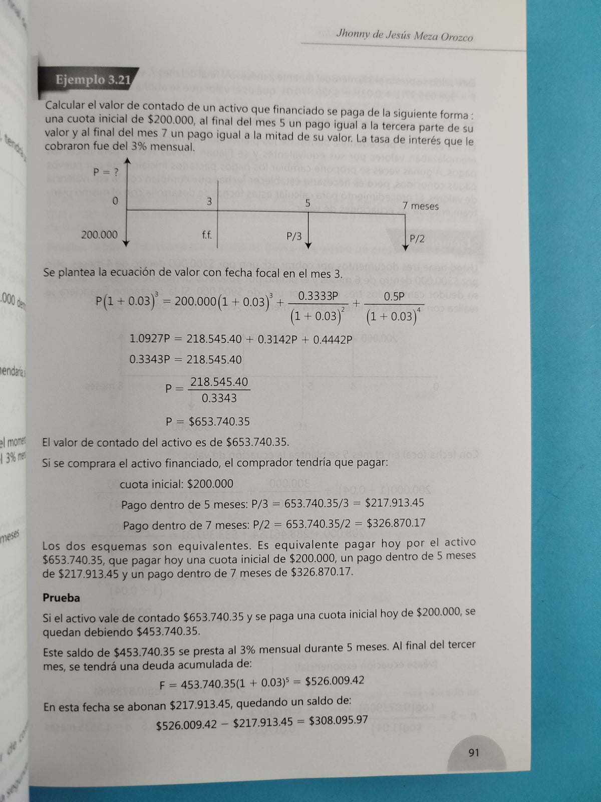 Matemáticas financieras aplicadas. Uso de las calculadoras financieras y excel by Jhonny de Jesús Meza Orozco