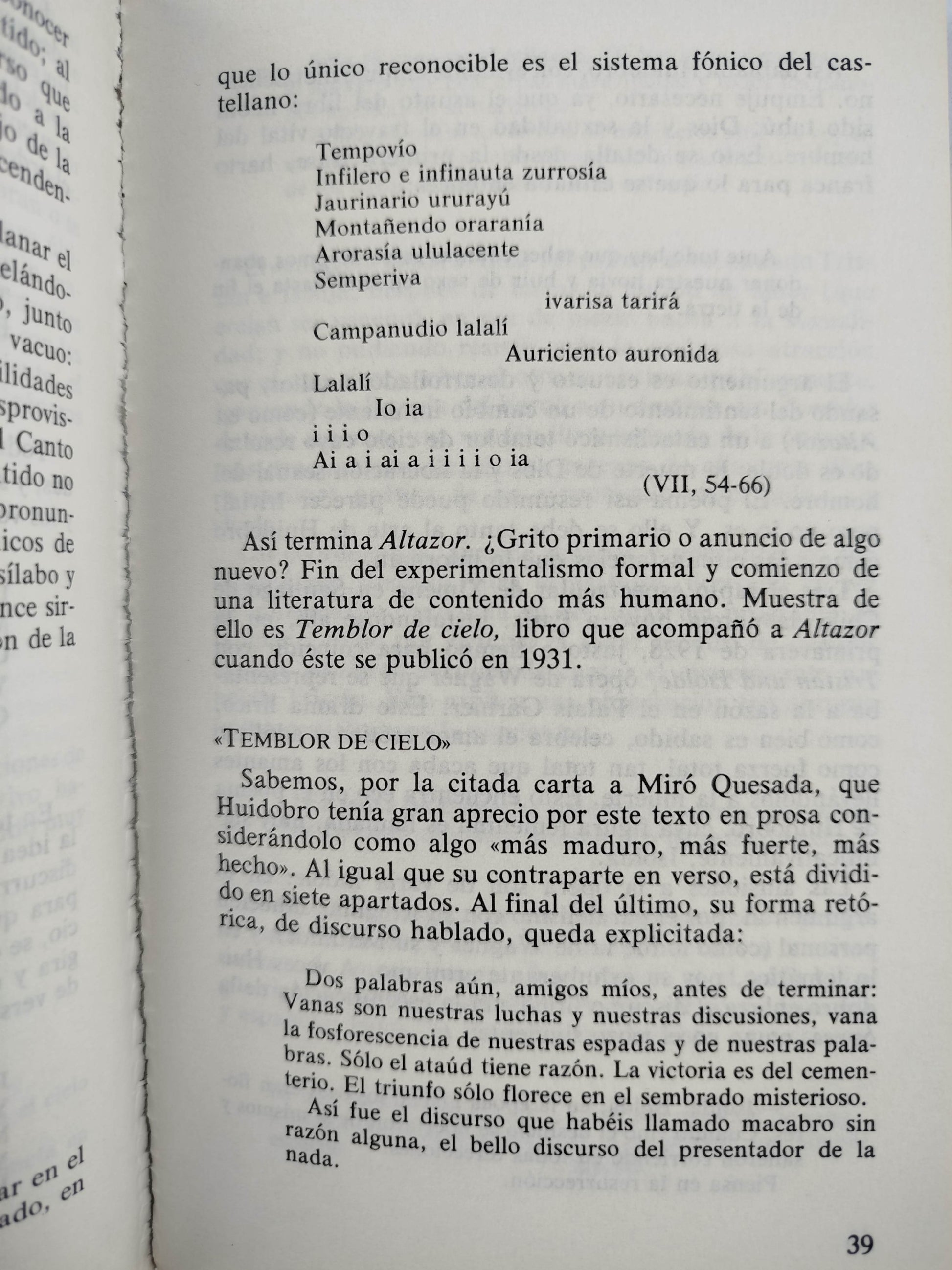 Altazor Temblor de cielo by Vicente Huidobro