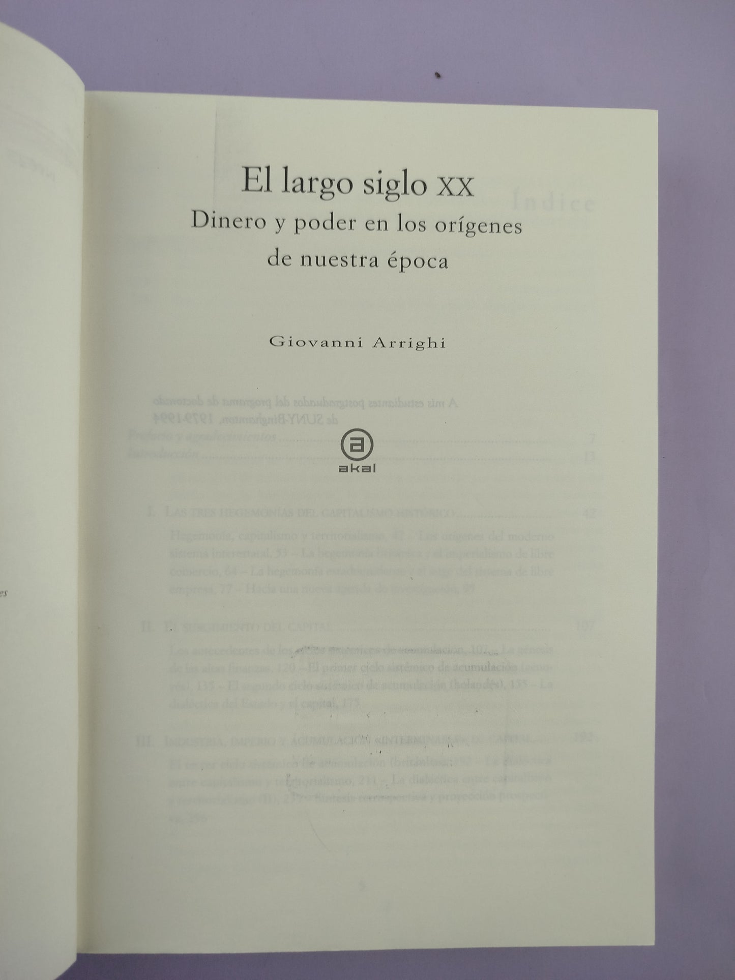 El Largo Siglo XX Segunda Edicion by Giovanni Arrighi