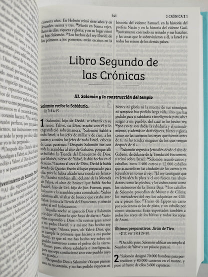 Biblia Católica Biblia de Jerusalén Latinoamericana, tapa dura, tela azul turquesa, edición de regalo by Cipriano Valera