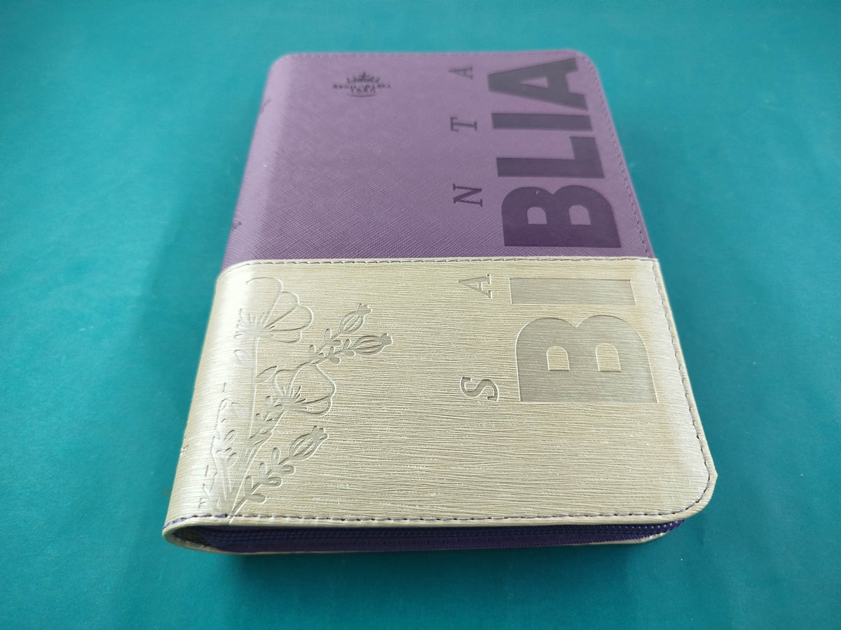 Biblia rvr Beige Morado Canto Dorado Cierre con índice by Reina Valera 1960