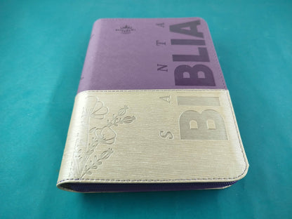 Biblia rvr Beige Morado Canto Dorado Cierre con índice by Reina Valera 1960