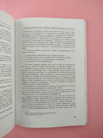 Avances en Medicina Legal Ingeniería Genética, Alteraciones Psíquicas y Drogas