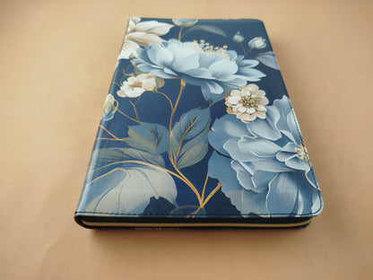 Biblia ntv tipo agenda azul oscuro - flores zíper by Reina Valera 1960