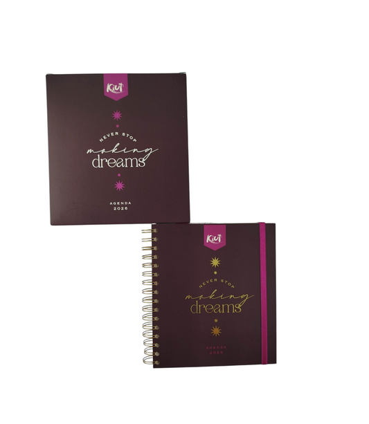 Agenda Kiut Premium ejecutiva 2026 vino tinto