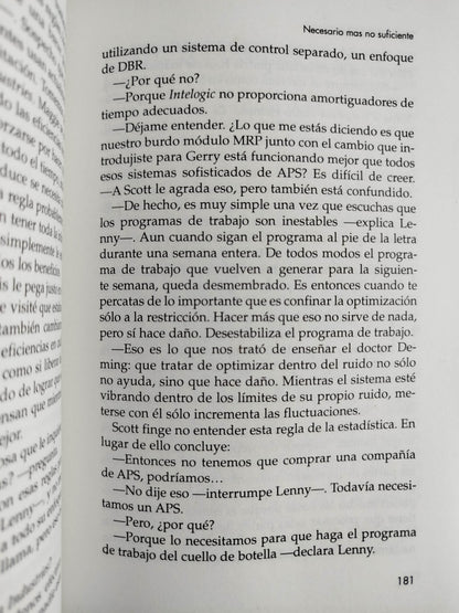 Necesario mas no suficiente by Goldratt