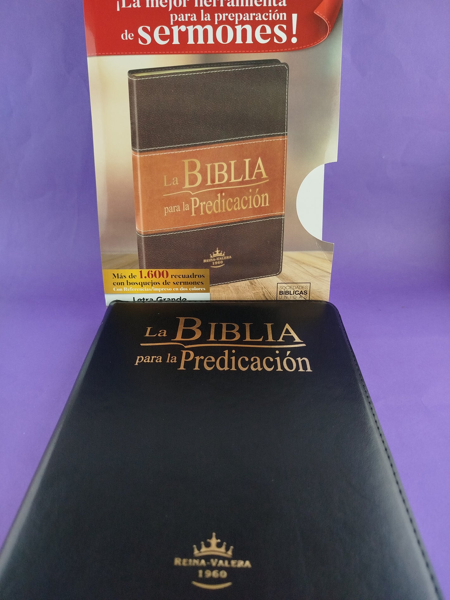 Biblia para la predicación negra con cierre e índice by Reina Valera 1960