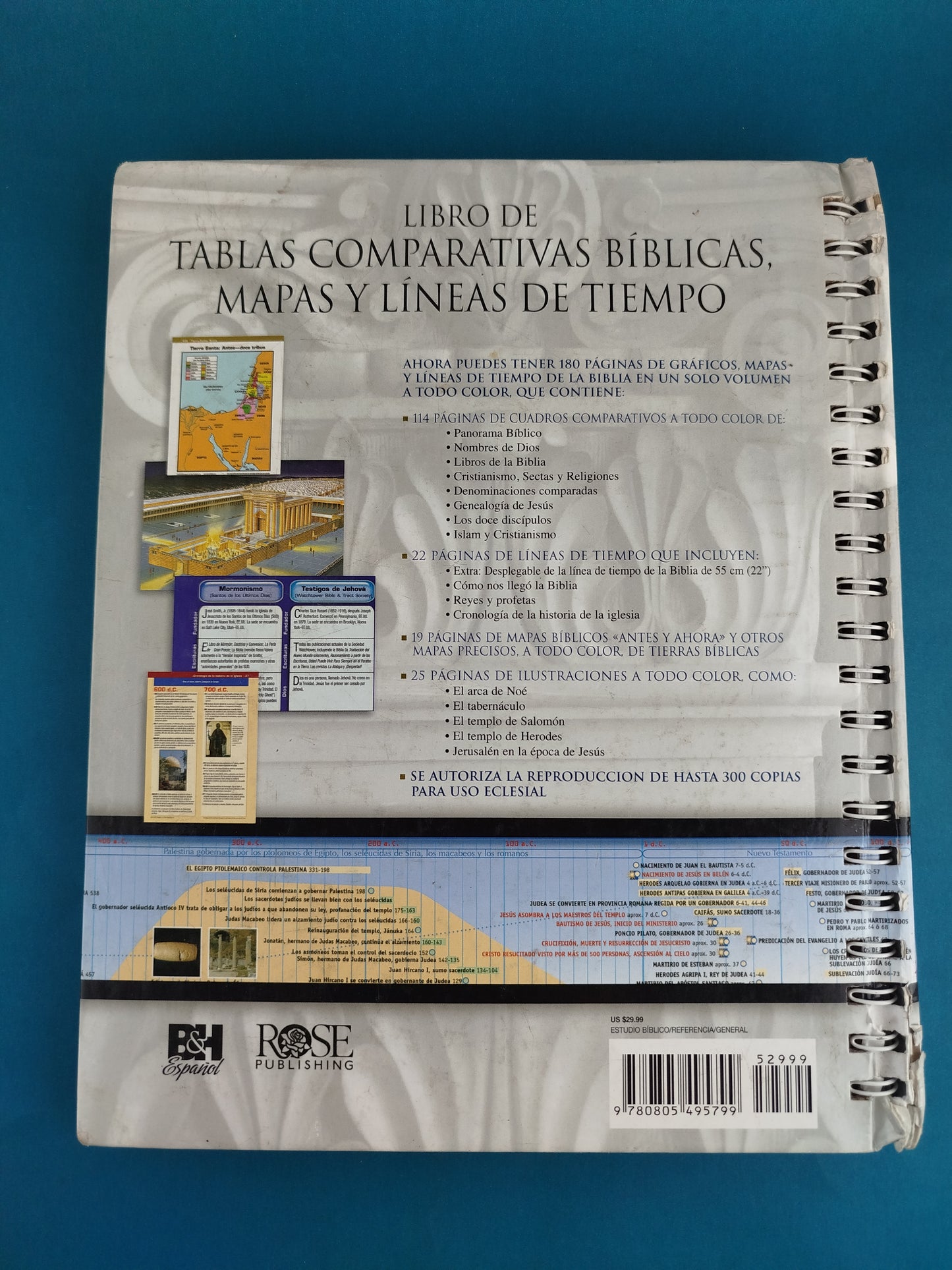 Libro de tablas comparativas bíblicas mapas y líneas del tiempo