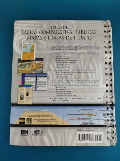 Libro de tablas comparativas bíblicas mapas y líneas del tiempo