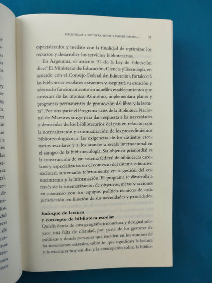 Bibliotecas y escuelas