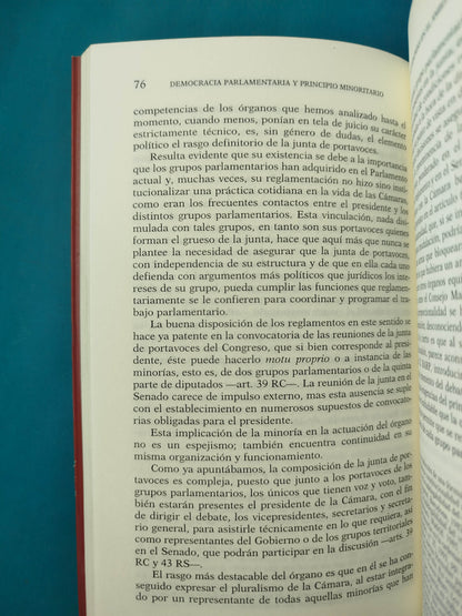 Democracia parlamentaria y principio minoritario