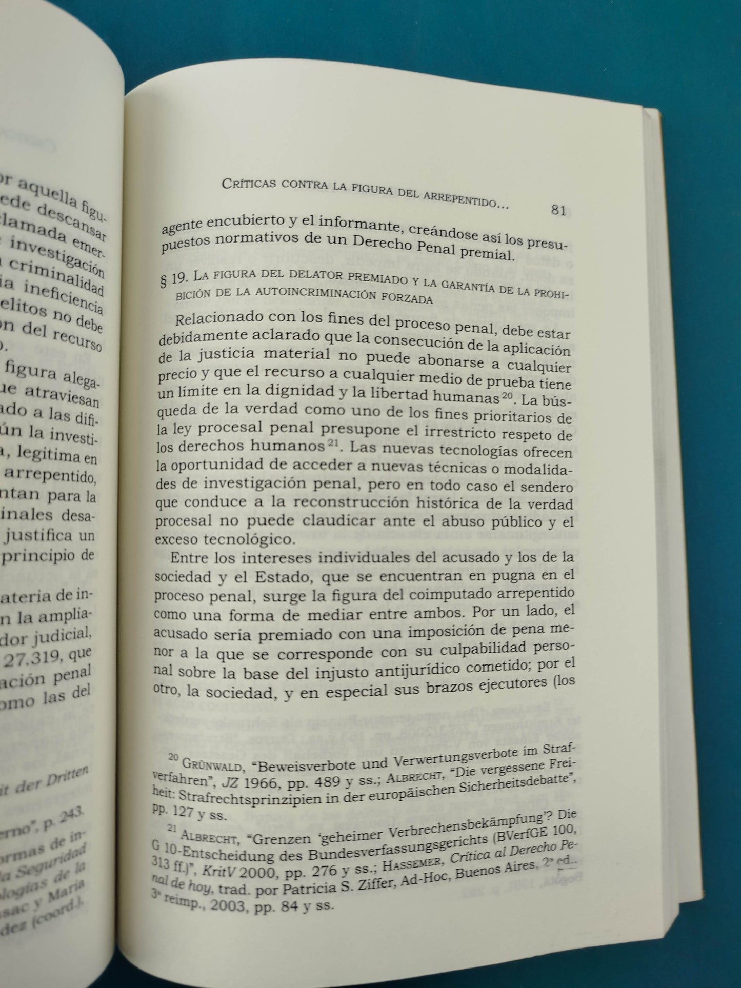 El arrepentido en el derecho penal premial
