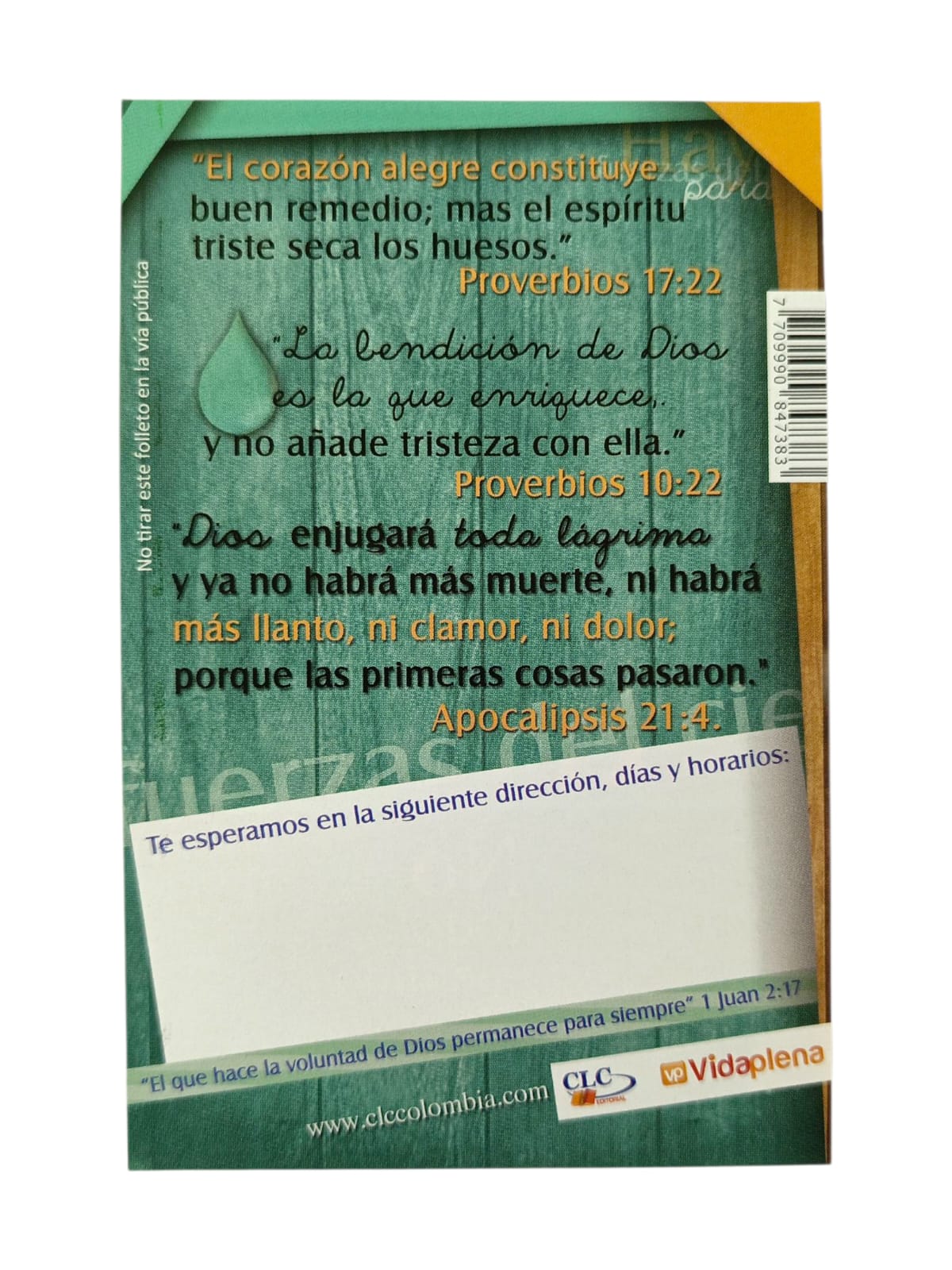 Tratado bíblico hay No estés triste