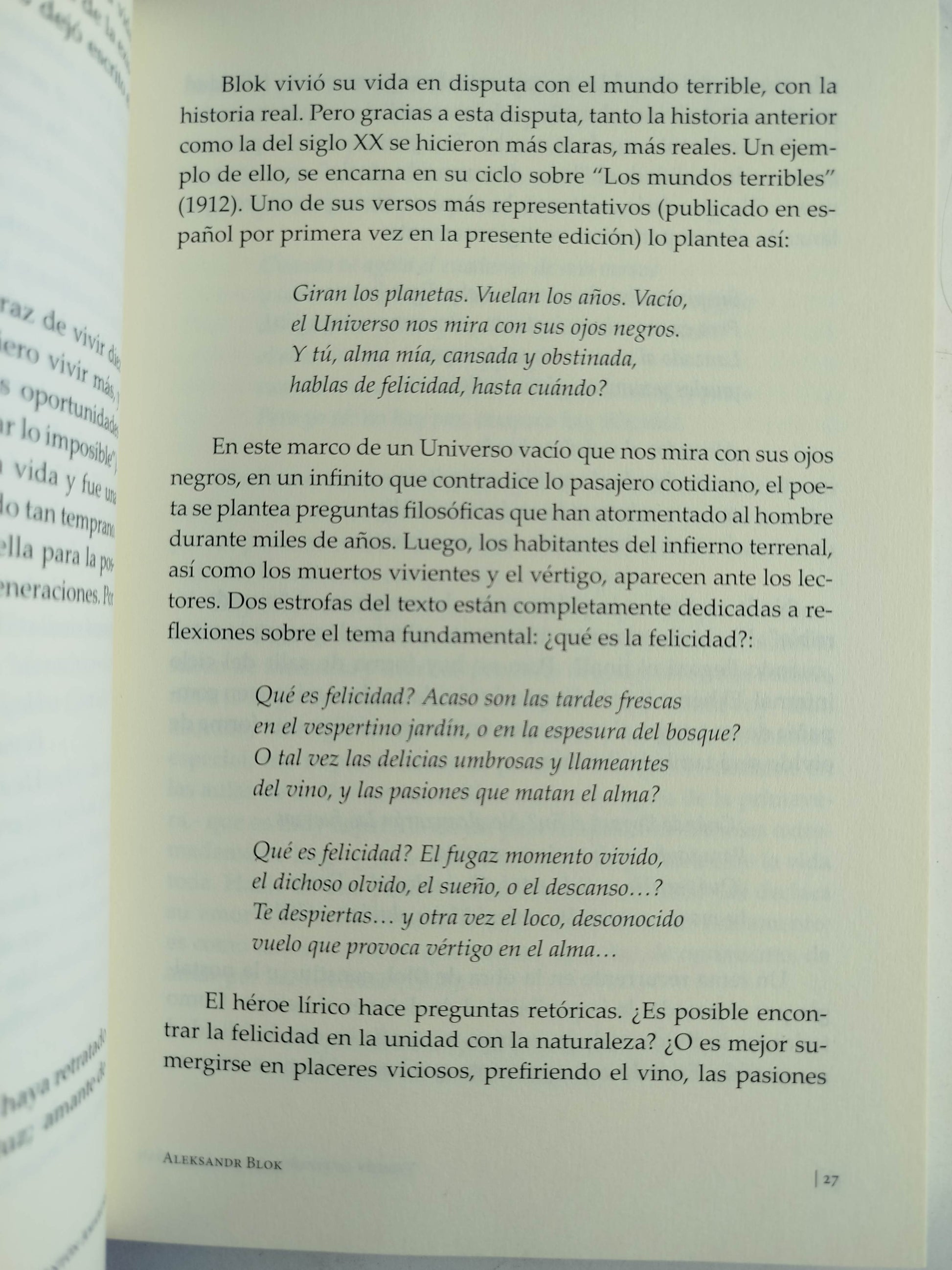 !Vivir quiero intensamente! by Aleksandr Blok