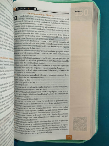 Biblia encuentro diario con Dios azul aguamarina QR - RVC