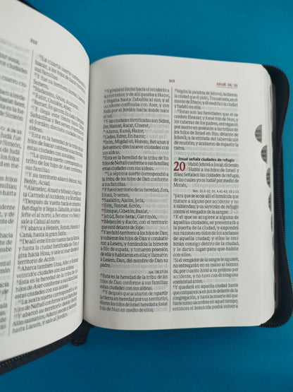 Biblia pequeña negra gris con índice