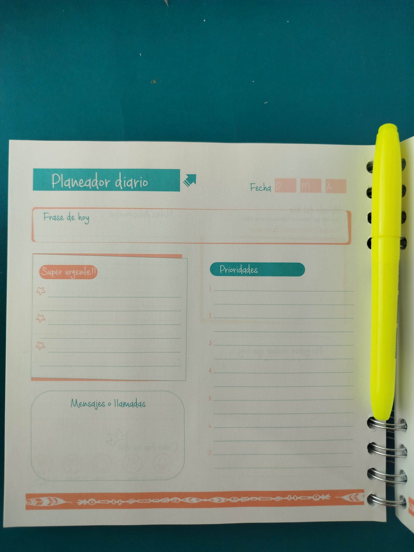 Planeador diario una meta sin plan es solo un deseo