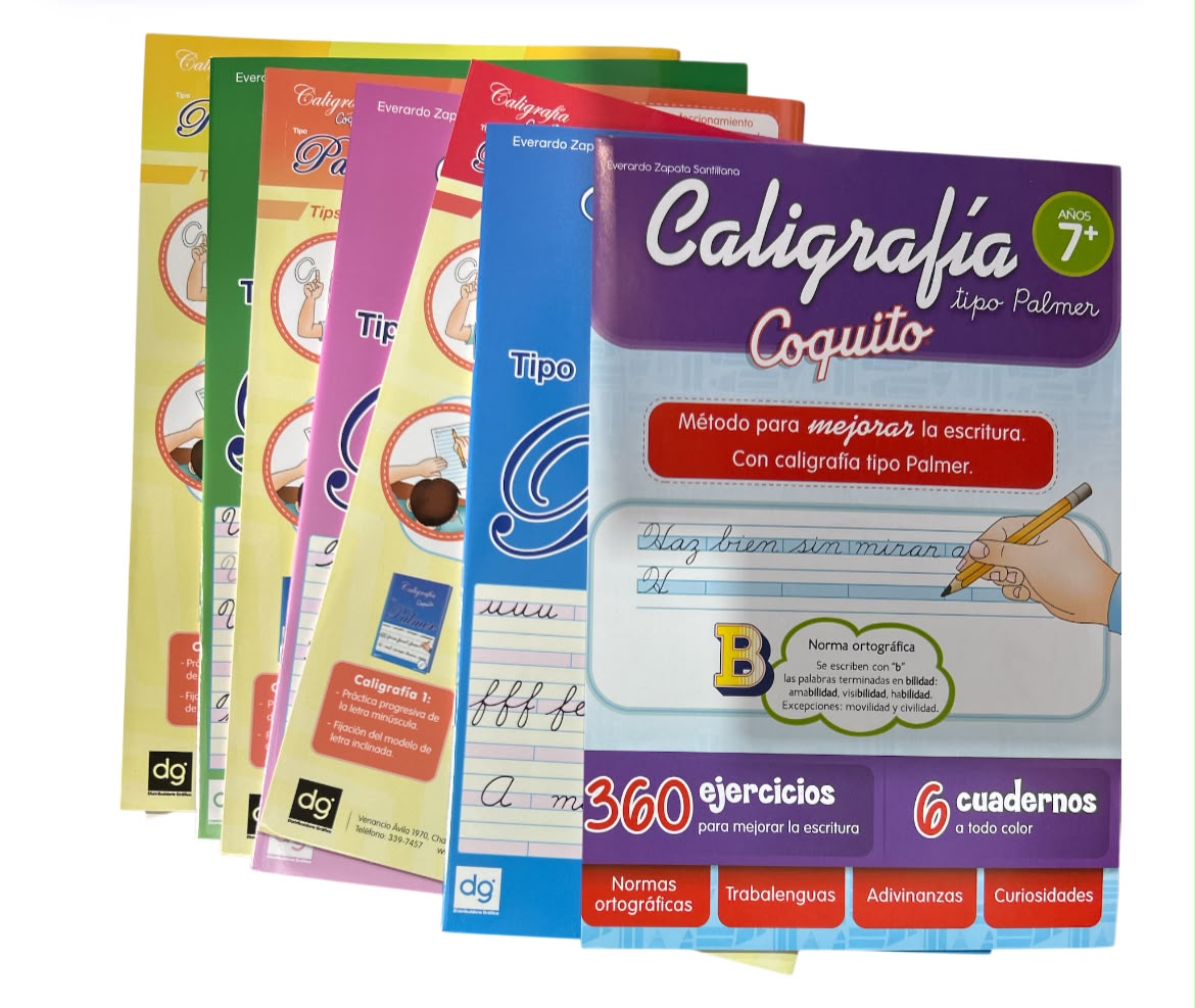 Caligrafía coquito 360 ejercicios 6 cuadernos a todo color by Varios