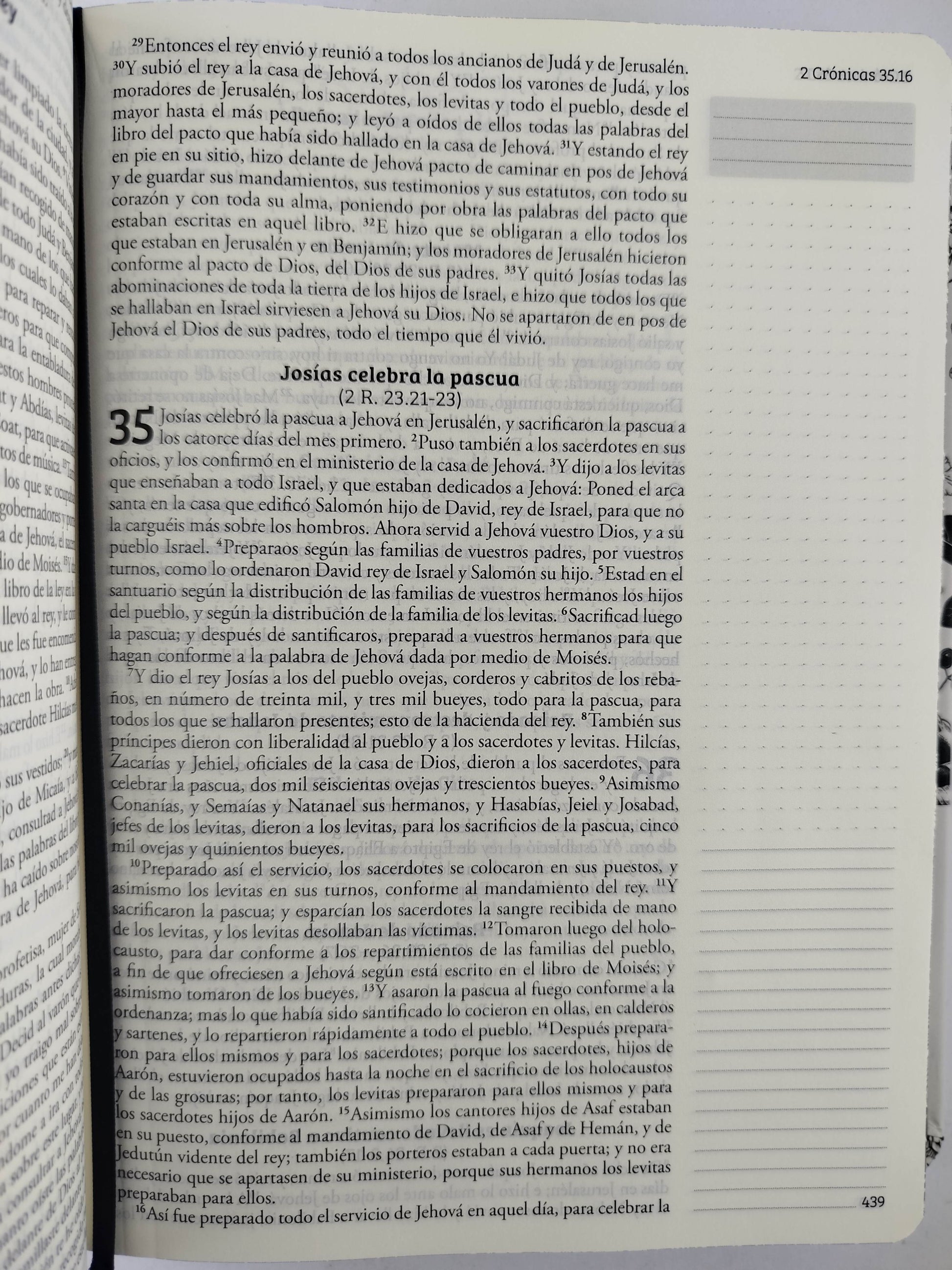 Biblia de Apuntes RVR 1960 Tapa dura, Blanco y negro con flores (Edición cantos pintados) by Cipriano Valera