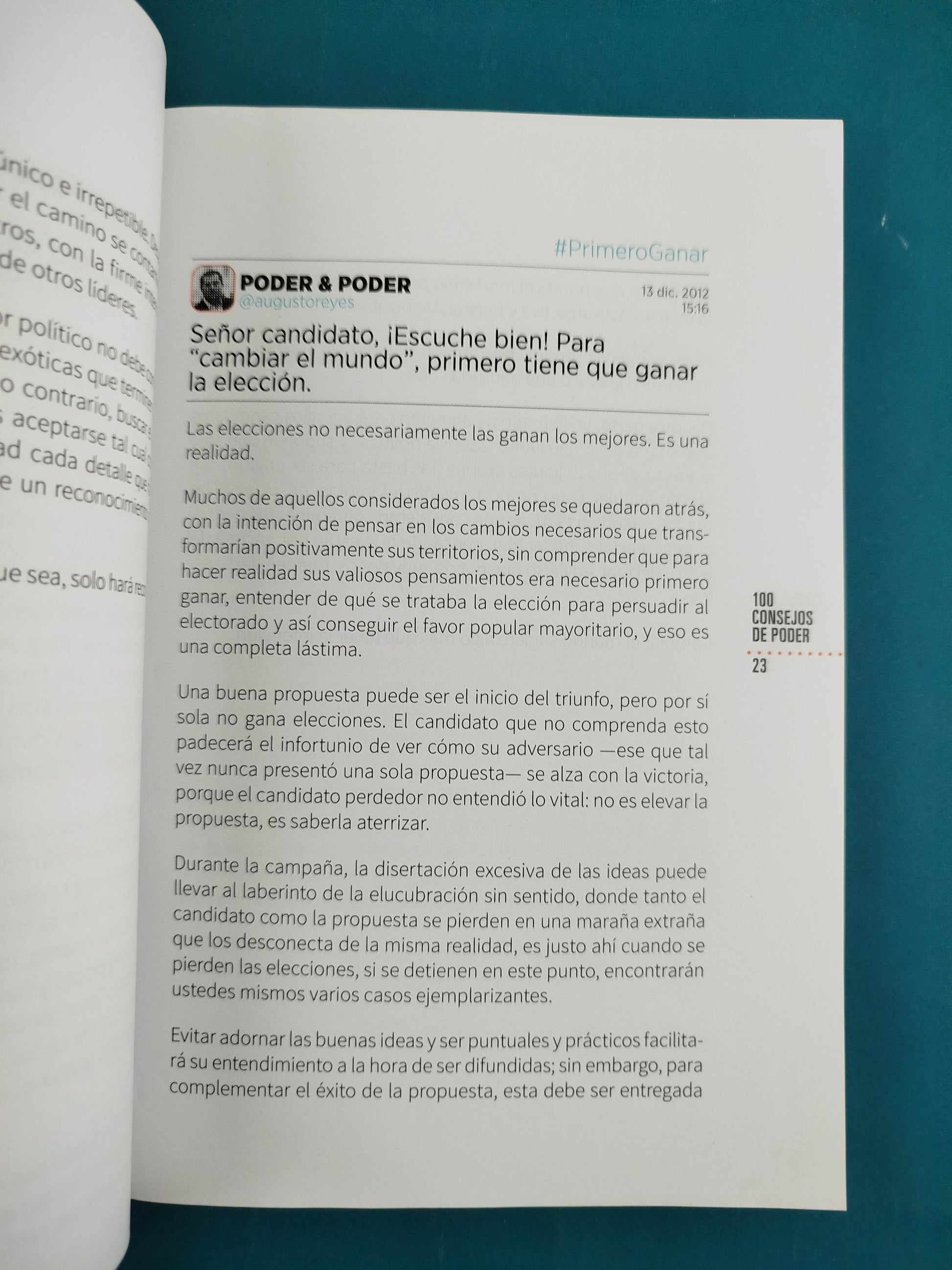 100 consejos de poder. Un anti manual para vencer en la escena by Augusto Reyes