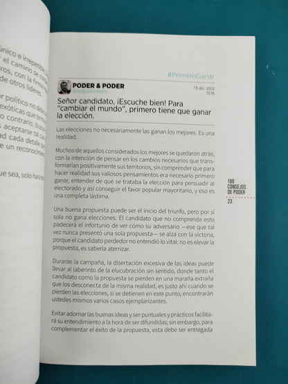 100 consejos de poder. Un anti manual para vencer en la escena by Augusto Reyes