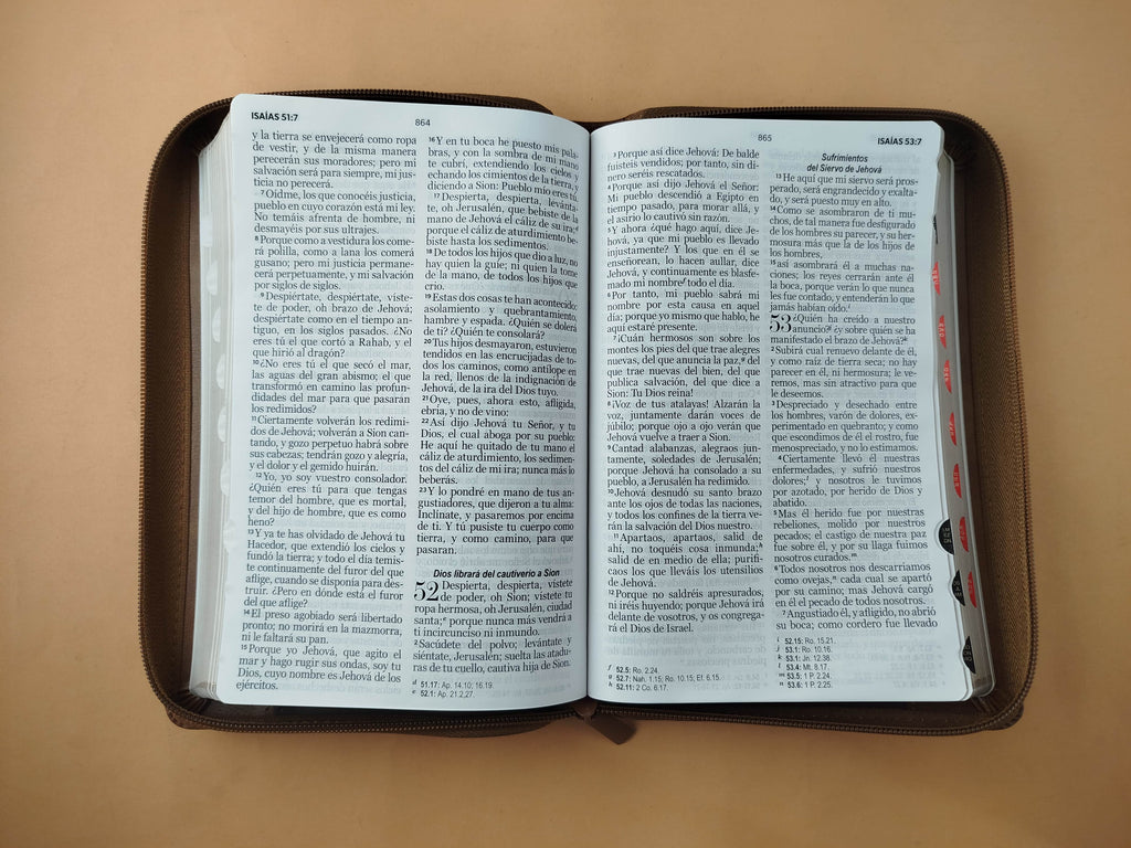 Biblia rvr 1960 tritono miel- cafe- café oscuro letra grande con cierre e índice by Reina Valera 1960