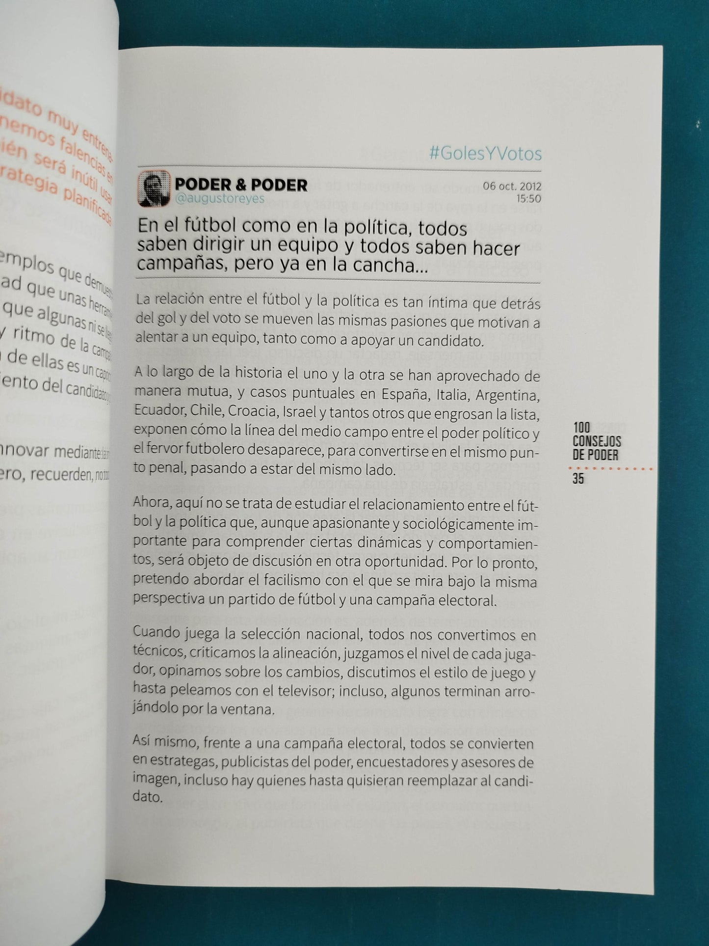 100 consejos de poder. Un anti manual para vencer en la escena by Augusto Reyes