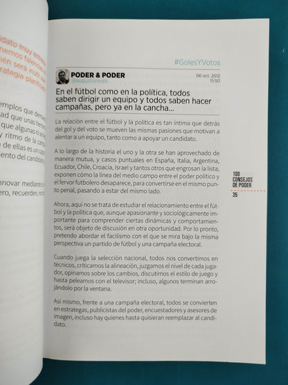 100 consejos de poder. Un anti manual para vencer en la escena by Augusto Reyes