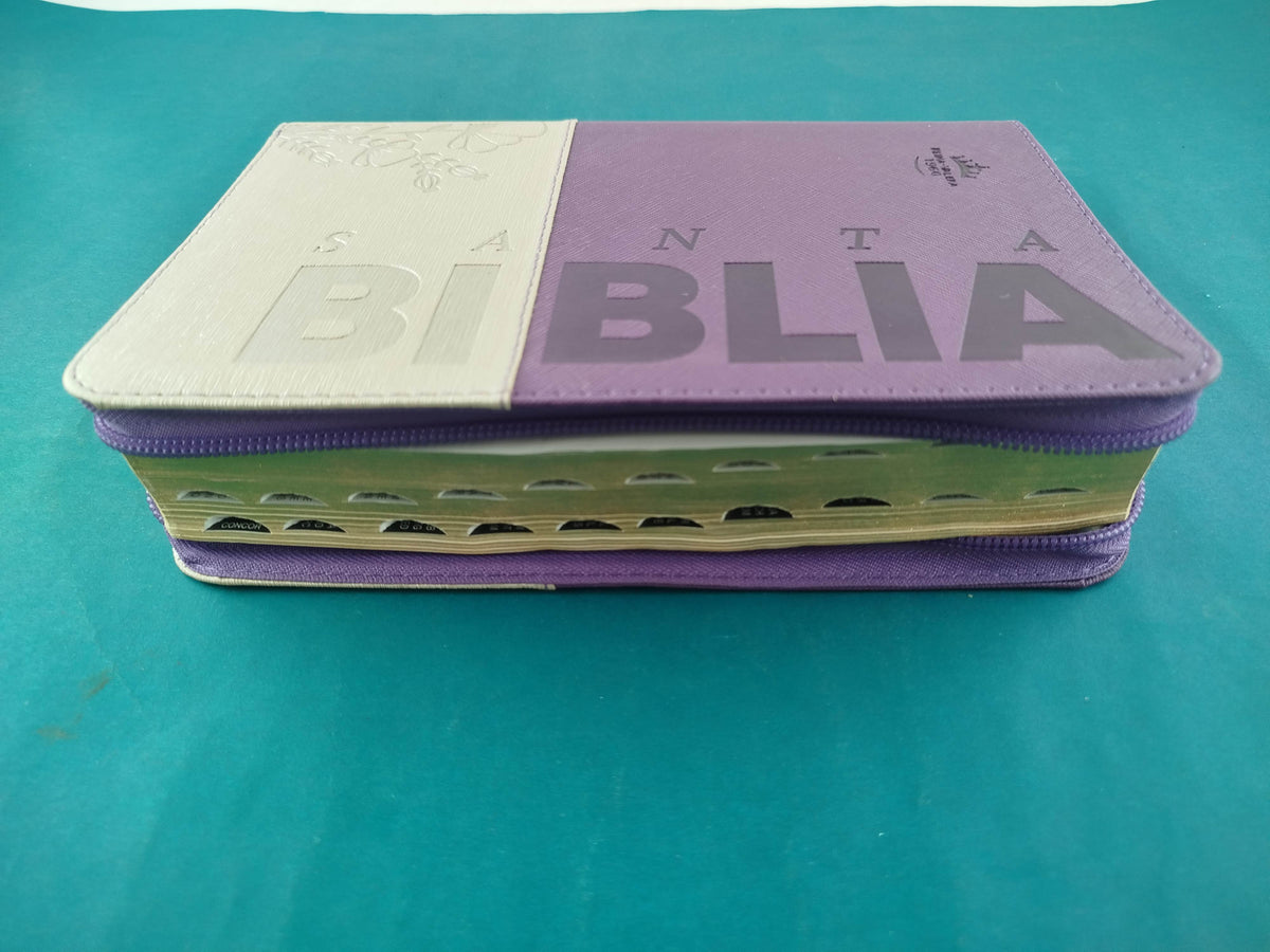 Biblia rvr Beige Morado Canto Dorado Cierre con índice by Reina Valera 1960