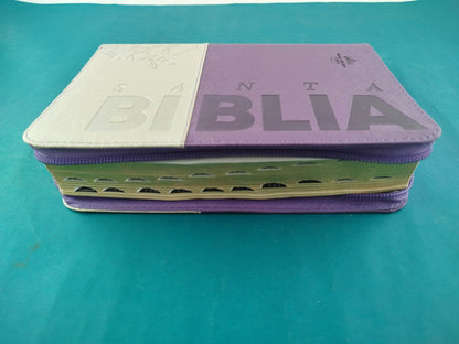 Biblia rvr Beige Morado Canto Dorado Cierre con índice by Reina Valera 1960