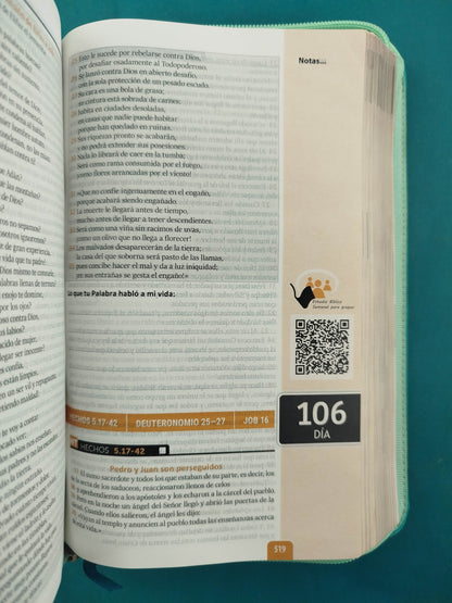 Biblia encuentro diario con Dios azul aguamarina QR - RVC