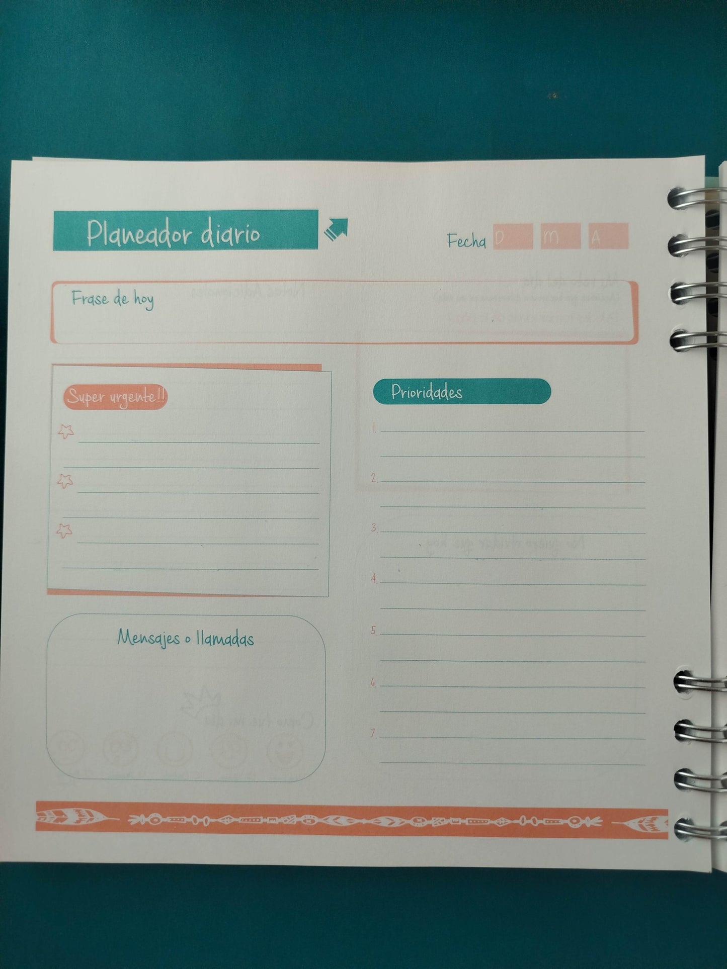 Planeador diario una meta sin plan es solo un deseo