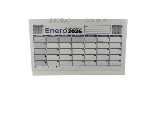 Calendario programador escritorio 2026 azul by Varios