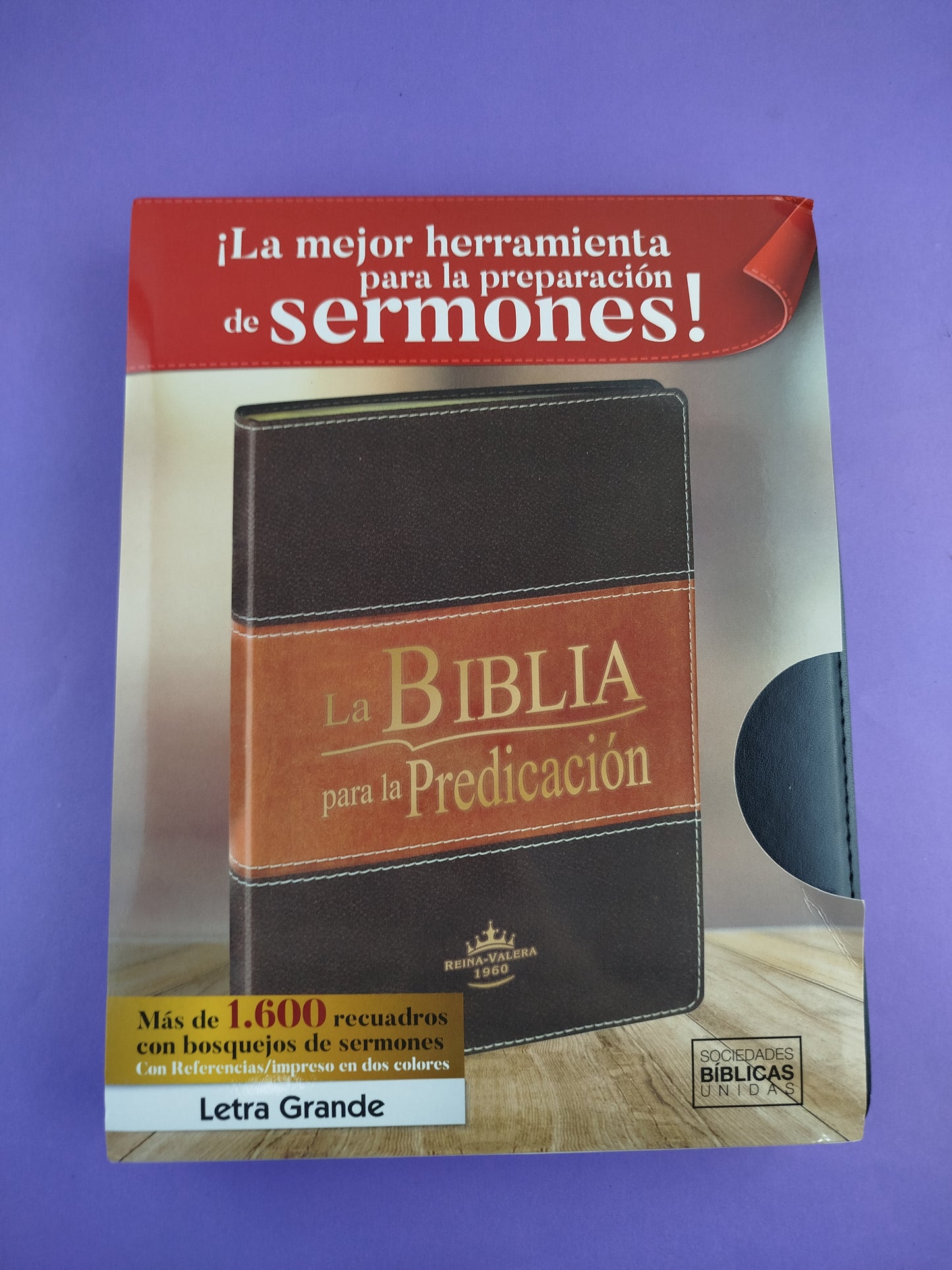 Biblia para la predicación negra con cierre e índice by Reina Valera 1960
