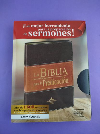 Biblia para la predicación negra con cierre e índice by Reina Valera 1960