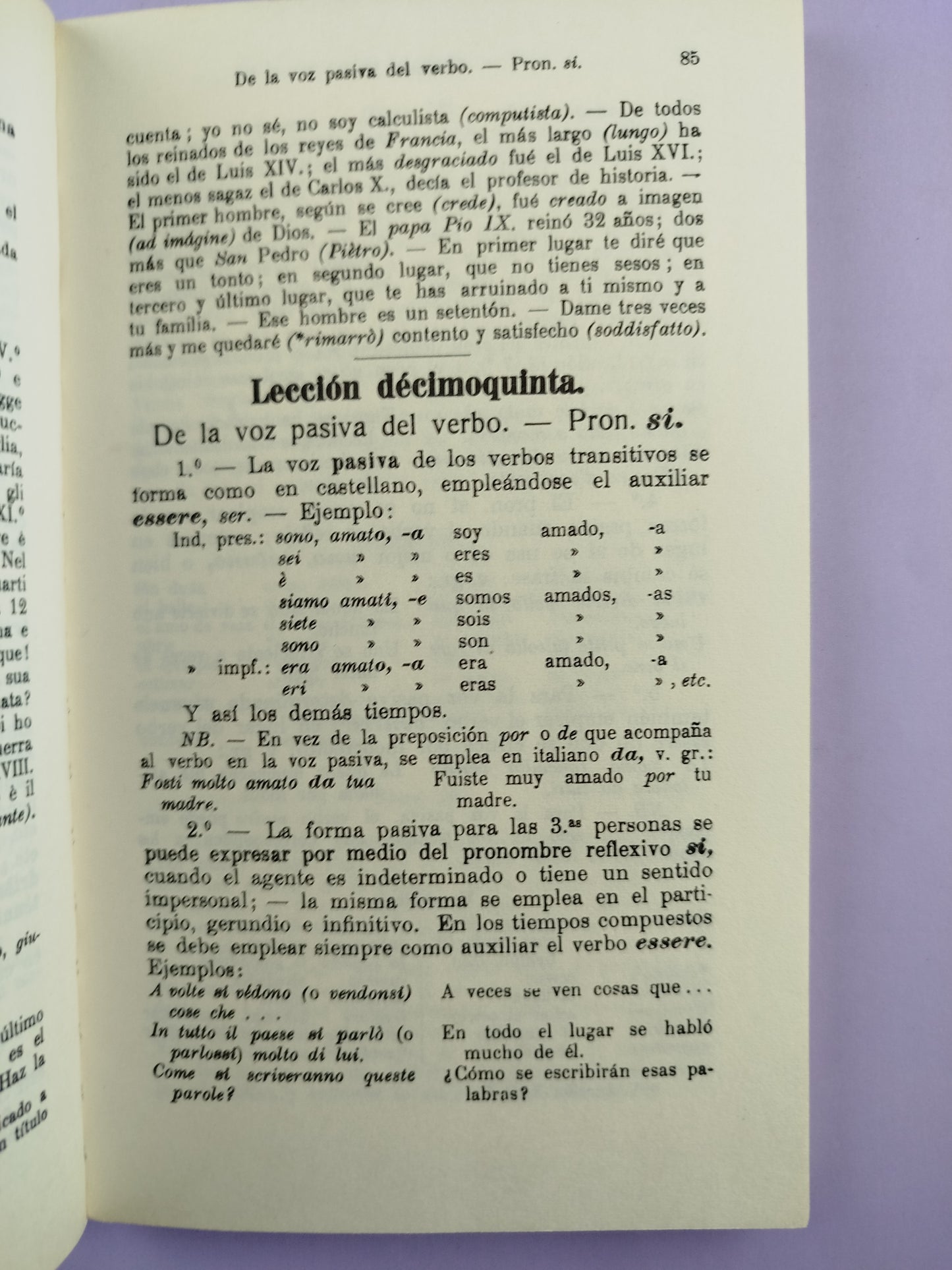 Gramática sucinta de la lengua italiana