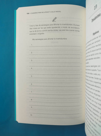 Cuaderno para recuperar tu salud mental: Una ayuda indispensable para tener una vida estable y significativa
