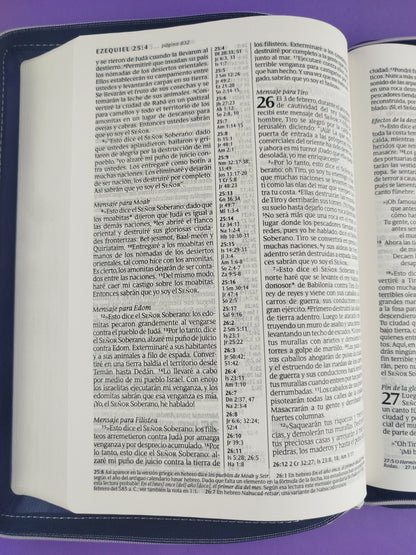 Biblia ntv letra grande sentipiel azul edición ziper con referencias by Nueva Traducción Viviente