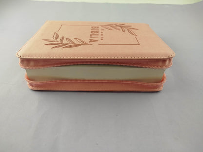 BIiblia rvr 60 rosado borde brillante mediana