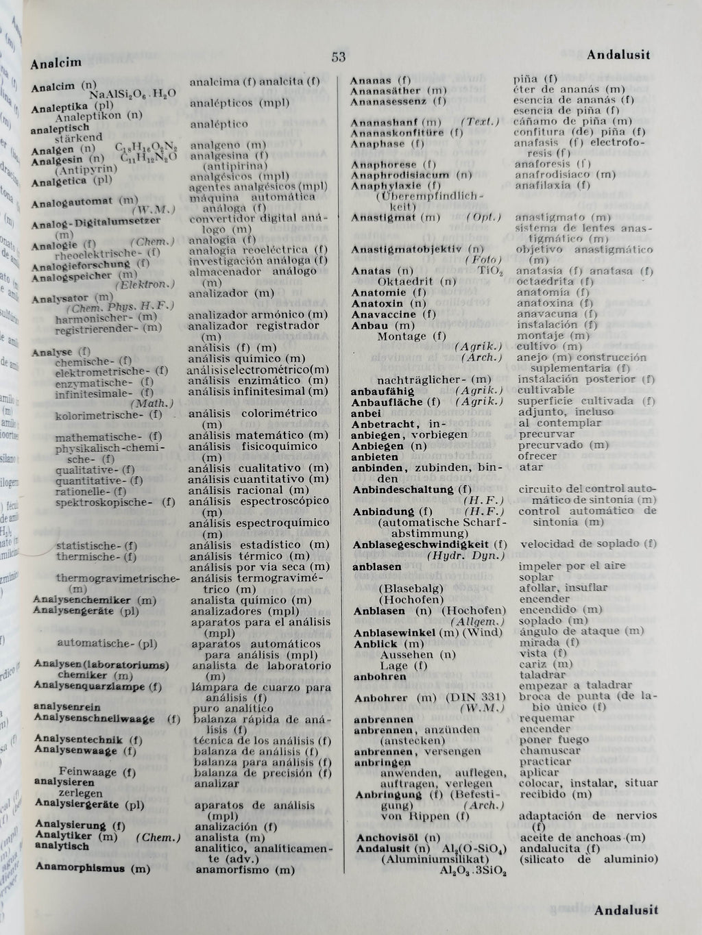 Technisches Fachwörterbuch Deutsch-Spanisch/Diccionario Técnico by H. Mink