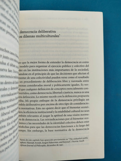 Reivindicaciones De La Cultura. Igualdad y diversidad en la era global