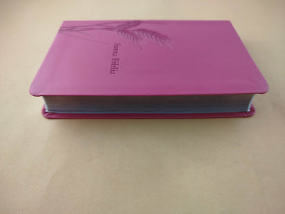 Biblia promesas fucsia canto plateado sin cierre