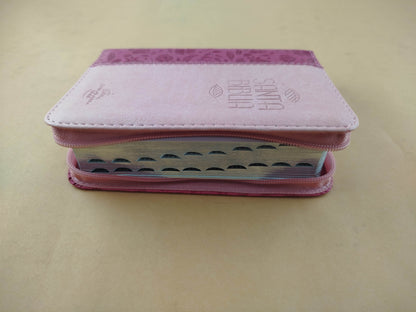 Biblia pequeña fucsia rosado con índice
